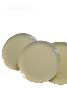 Vintage Mid Century Salad Plates Melmac Atomic Age Kitchen Butter Yellow Set 3